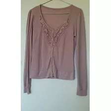 Saquito Saco Cardigan Mujer Rosa Botones 