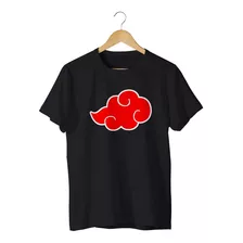 Camiseta Camisa Mangá Anime Naruto Nuvem Akatsuki Red Cloud