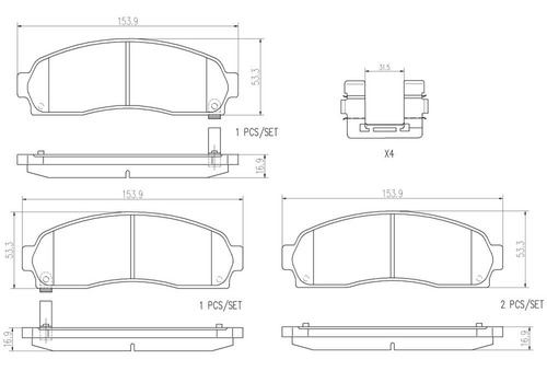 Set-4 Balatas Ceramica Delanteras Torrent 3.4l V6 2006 Foto 2