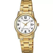 Reloj Casio Ltpv002 7b Mujer Ext Acero Dorado Fechador Full