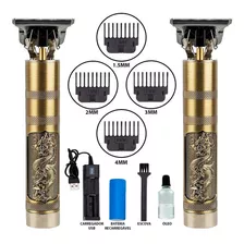 Maquina Acabamento Recarregável Detalhe Cabelo Barba Sem Fio Cor Dourado Voltagem 110v/220v/bivolt