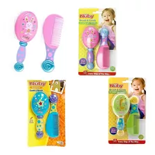 Kit Pente E Escova Infantil Bebê Menino Menina - Nuby Cor Verde