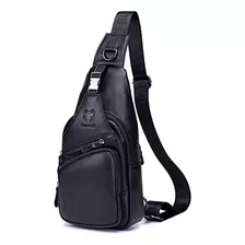 Bullcaptain Hombres Bolso Bandolera De Cuero Genuino Mochila