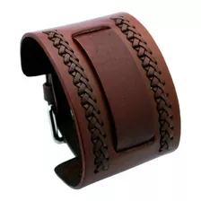 Nemesis Nwb Brown Wide Leather Cuff Pulsera De Reloj