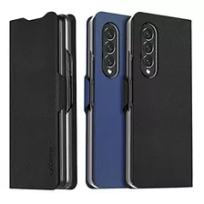 Funda De Cuero Sintetico Para Samsung Z Fold 3 Azul Araree 