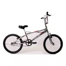 Bicicleta Freestyle Masculina Peretti Freestyle Extreme Iii R20 1v Frenos V-brakes Color Plateado Con Pie De Apoyo 