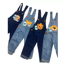 Kit 2 Jardineiras Jeans Masculinas Moda Infantil Menino