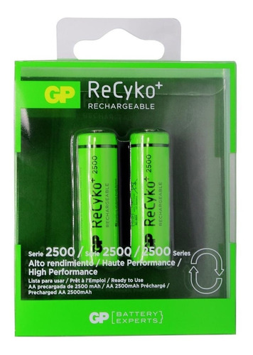 Gp250aahc-c2n - Bateria Gp Rec. Recyko Aa 2500 Mah Blx2