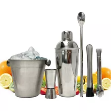 Kit Caipirinha Profissional Coqueteleira 750 Ml 6 Peças Inox