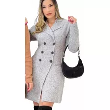 Casaco Sobretudo Inverno Feminino Em Tricô Lançamento Moda