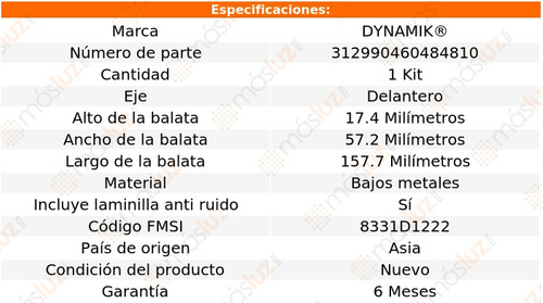 Balatas Bajos Metales Del Lexus Es350 V6 3.0l 07 Dynamik Foto 3