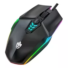 Mouse Usb Led Rainbow Sensor Óptico 3200dpi Evolut Uzi Eg113