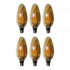 Lampadas De Led Kit 6 Multi Filamento Bivolt 30w Vintage Cor Da Luz Branco-quente 110v/220v