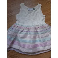 Vestido Beba De Fiesta, Falda Organza 18 A 24 Meses American