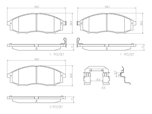 Balatas Delanteras / Nissan Frontier Xe 2003-2004 Cermica Foto 2