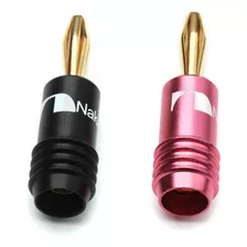 Conector Banana Nakamichi 8 Und, 4 Rosados + 4 Negros, Nuevo