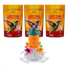 Néctar Beija Flor (250g) E Bebedouro Poleiro Laranja