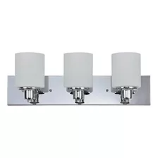 Luz De Baño 3 Luces Cromadas Dimmable, Vidrio Esmerilado