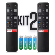 Kit 2 Controle Remoto Para Tcl Tv Smart Netflix Globoplay