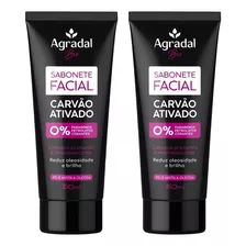 Kit 2 Sabonetes Limpeza Facial Carvão Ativado Agradal 150ml