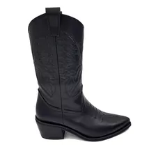 Bota Texana Mujer Bordada Cuero Vacuno Clasica Bgs54252