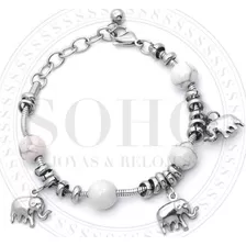 Pulsera Acero Soho Con Dijes Dama