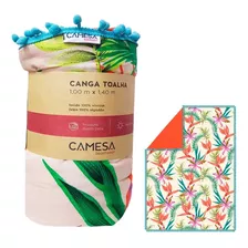 Canga Toalha De Praia Piscina Camesa Atoalhada Beachwear Cor Tropical Laranja Tamanho Único