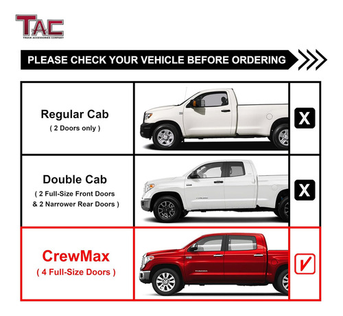 Tac - Estribos Laterales Para Toyota Tundra Crewmax 2022-202 Foto 4