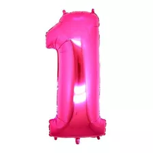 Bexiga Balão Metalizado 16 Polegadas 40cm Rosa Número 1