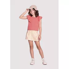 Conjunto Infantil Menina Shorts Saia Alakazoo 39954 + Nf