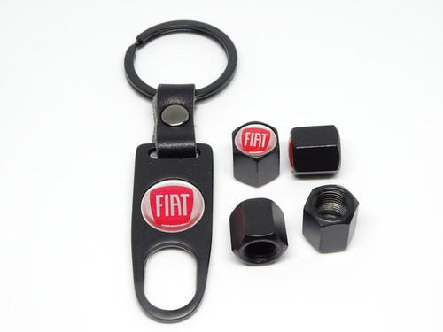 Tapa Cubre Valvula Aire Lujo + Llavero De Logo Marca Fiat Foto 3