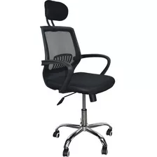 Silla De Oficina En Malla Negra Giratoria Ref. Jyx0092w/d