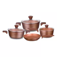 Conjunto De Panelas Cerâmica 4 Peças Fogão Indução Cooktop