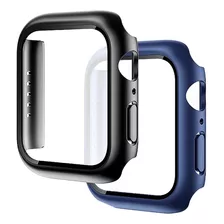 Capa Bumper Película Proteção Anti Risco Para Apple Watch 8 Modelo E Cor Preto 44mm