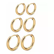 Kit Trio De Brinco Argola Dourado Banhado A Ouro 18k 3 Pares