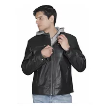 Motoquero Chaqueta Parka Abrigo Impermeable Cuero Genuino 5g