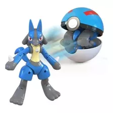 Brinquedo Pokemon Lucario Na Pokebola Boneco Articulado