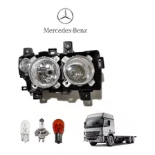 Farol Caminhão Mercedes Benz Atego 1719 1726 2426 Original Fortluz 2013 Com Lâmpadas E Pisca Lado Direito