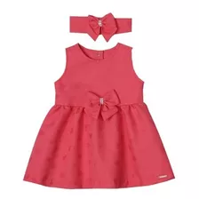 Vestido Bebe Com Tiara Laço Coração Verão 2021 Lindo Lb354