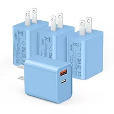 [20w/4pack] Bloque De Carga, Cargador De Pared Usb C, Tnk4c