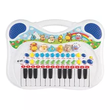 Piano Teclado Musical Infantil Azul Menino Gravador Sons