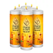 Kit 6x Vela De 7 Dias Atacado 250g Velas De Mel Cor Branca