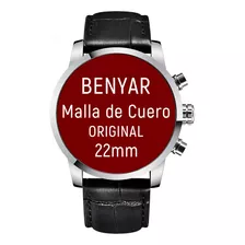 Juego Malla Cuero Legitima Para Reloj Benyar 5102 / 22mm