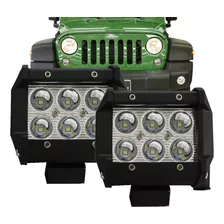 Par Farol De Milha 6 Led 6000k Moto Caminhão Jeep Off-road