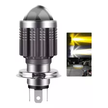 Foco Led H4 Moto Lupa Blanco Amarillo Proyector Exploradora