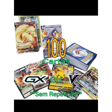 Lote 100 Cartas Pokémon+brinde De 2 Cartas Gx Ou V