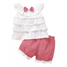 Conjunto De Ropa Niña Short Y Blusa Rosa Moda 12-24m Casual