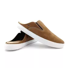 Mule Couro Legítimo Iate Masculino Slip On Sapato Verão