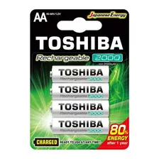 Pilas Recargables Toshiba Aa 2000mah 1.2v Blister X4u.