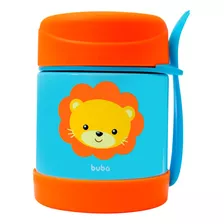 Pote Térmico Infantil Buba Animal Fun Leão 320ml Com Talher